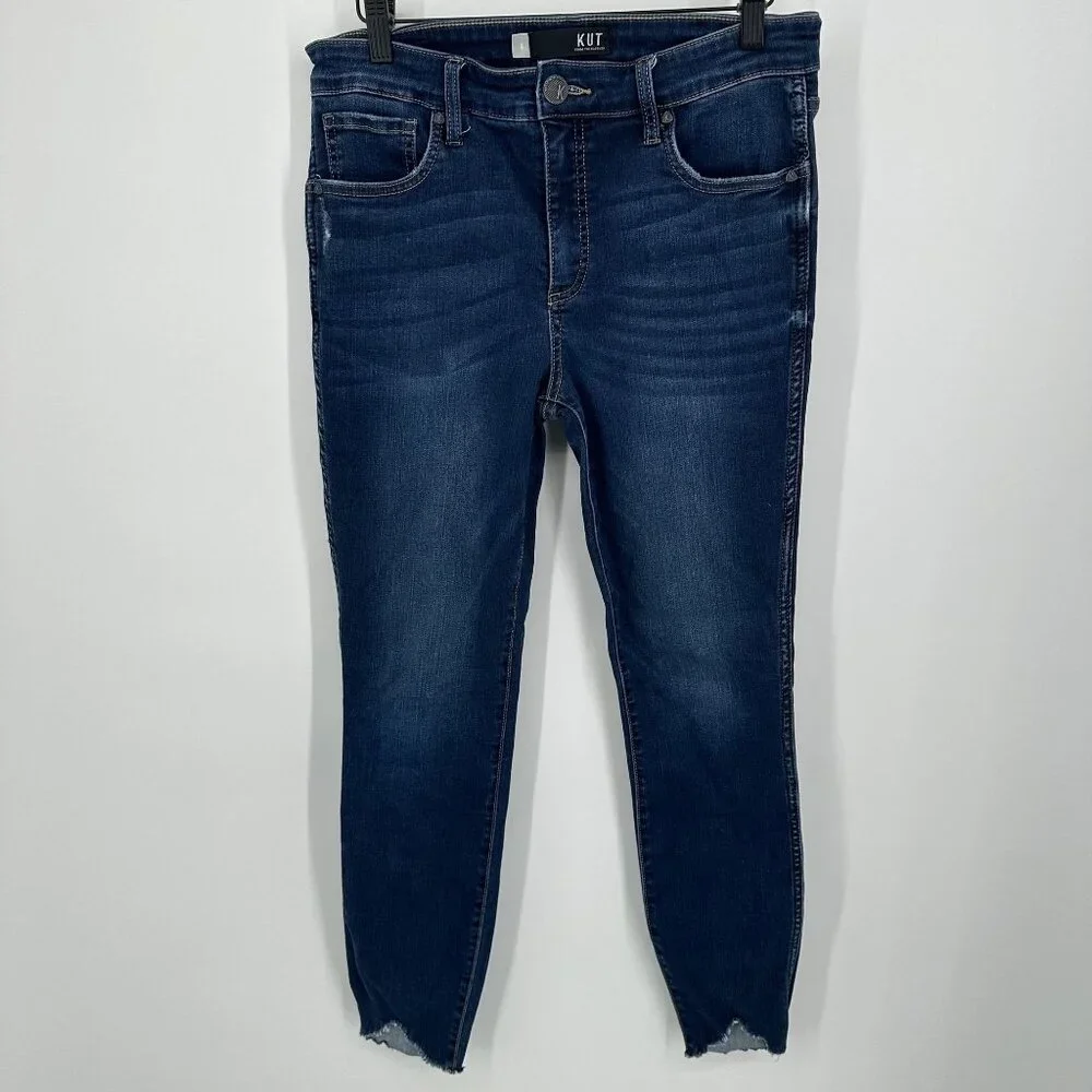 Kut from the Kloth Women's Skinny Jeans‎ Distressed Hem Size 6